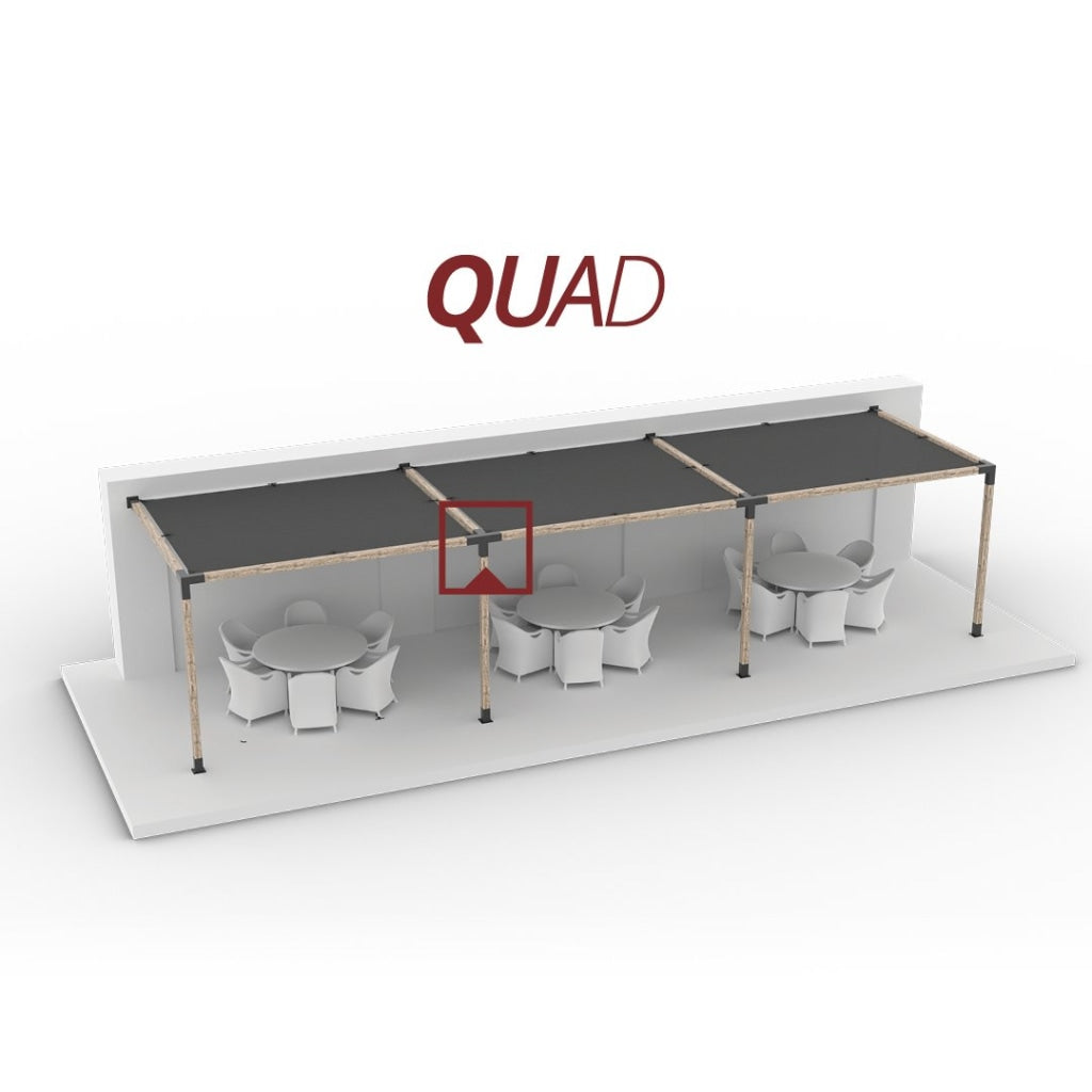 2 QUAD 4 Arm Pergola Extension Brackets mit 2 SOLOs 4x4