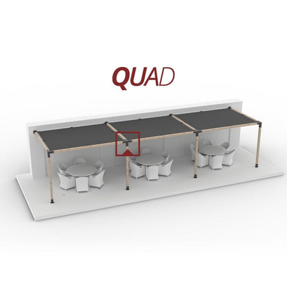 2 QUAD 4 Arm Pergola Extension Brackets mit 2 SOLOs 4x4