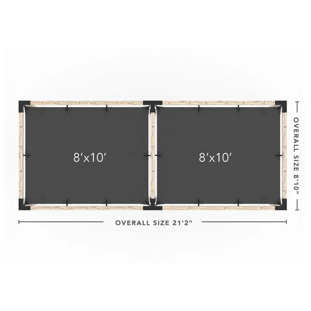Doppeltes Pergola Kit mit 2 Shade Sail