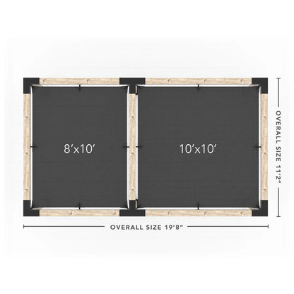 Doppeltes Pergola Kit mit 2 Shade Sail