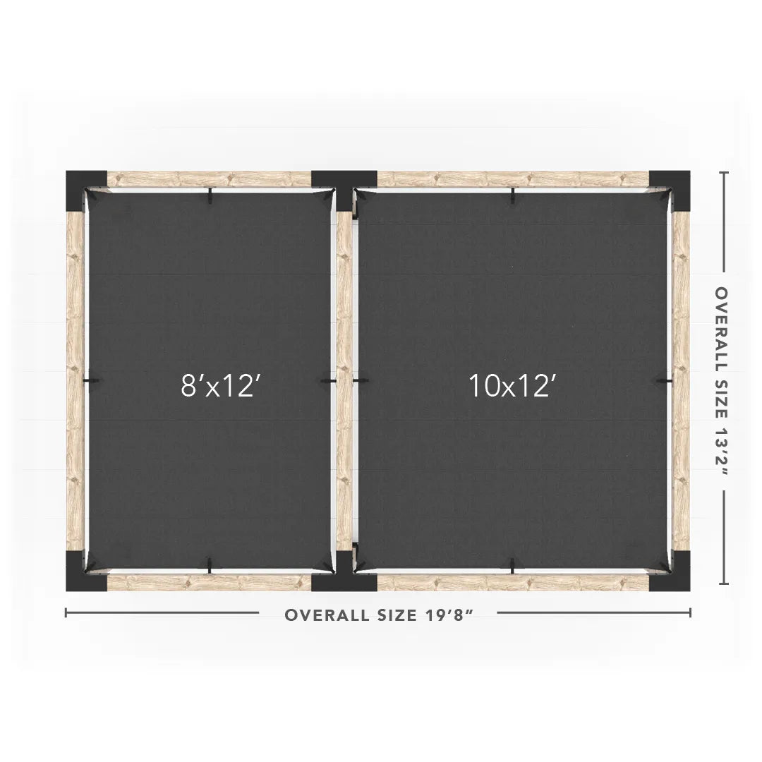 Doppeltes Pergola Kit mit 2 Shade Sail