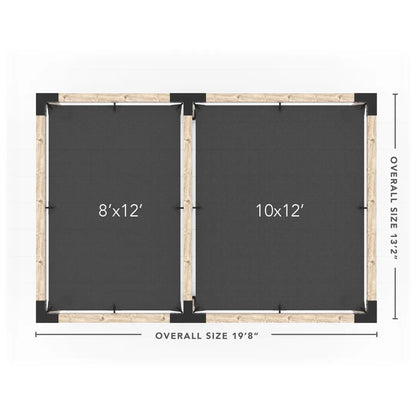 Doppeltes Pergola Kit mit 2 Shade Sail