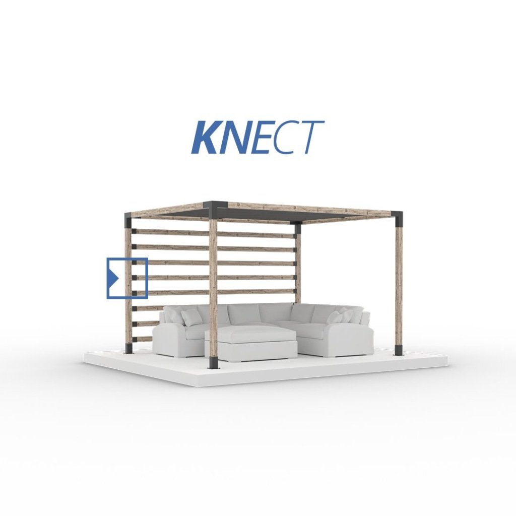 KNECT Pergola Post Wall und Geländerhalterung